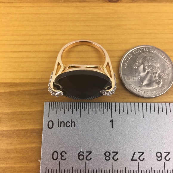 Heng Ngai HN Faceted Onyx Vermeil Ring 8 - Picture 8 of 11